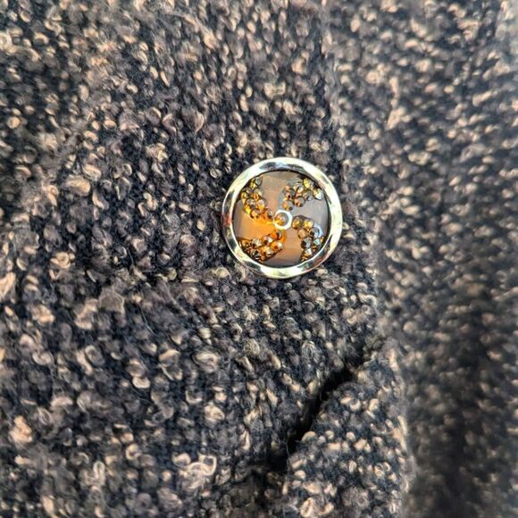 Joseph Ribkoff Asymmetrical Button Coat 6 Lagenlook Dark Academia Preppy Cozy - Picture 5 of 10